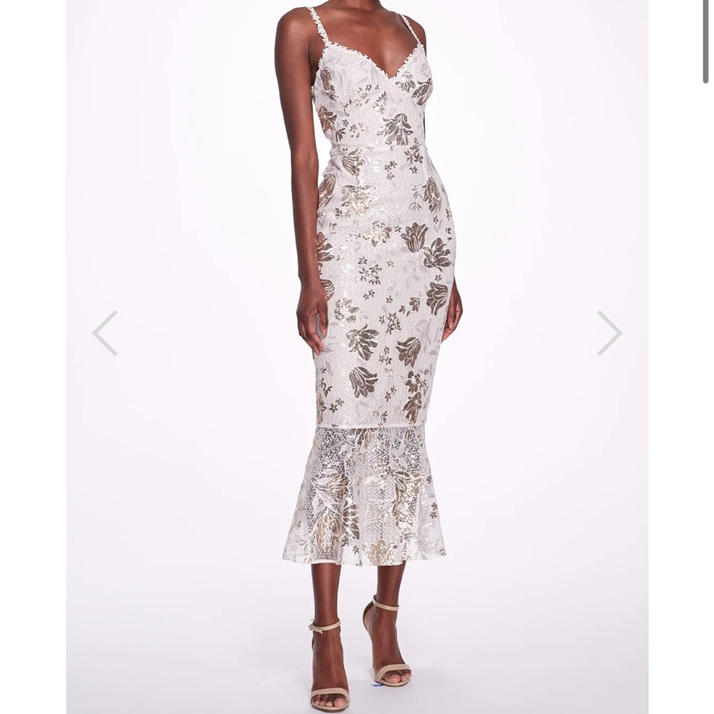 Marchesa midi lace dress